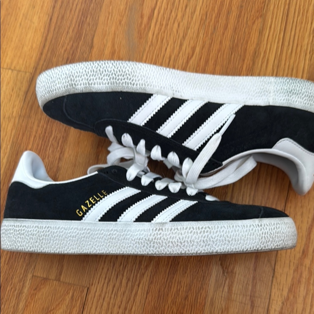 Adidas Gazelle Black with White Stripes